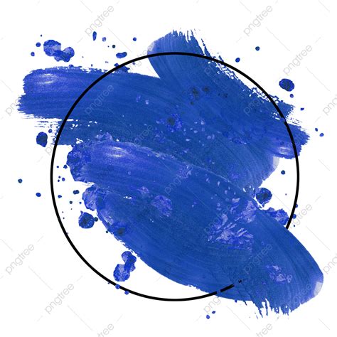 Pincelada Azul Acuarela Creativa Png Cepillo Dibujar Redondo Png Y