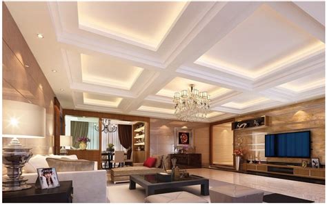 Does the high ceiling in your room feel more like a blessing or a curse? WHITE COFFER CEILING WITH COVE LIGHTING | Ceiling light ...