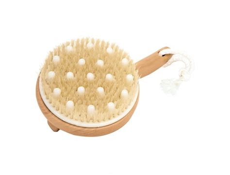 Bathbrush With Massage Pins And Wooden Grip
