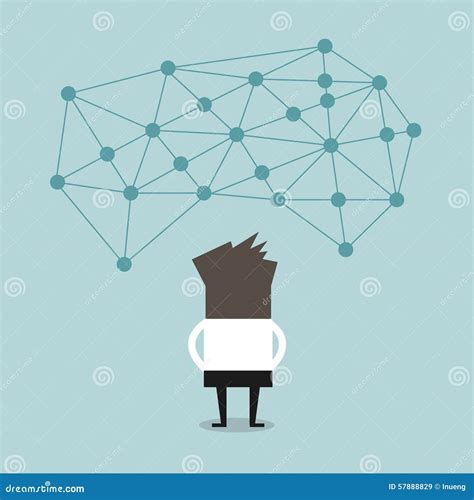 Businessman In Front Of A Big Network Stock Vector Illustration Of