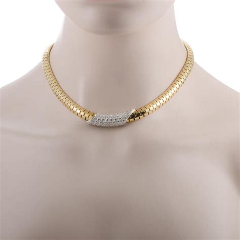 Henry Dunay Diamond Yellow Gold And Platinum Collar Necklace At 1stdibs