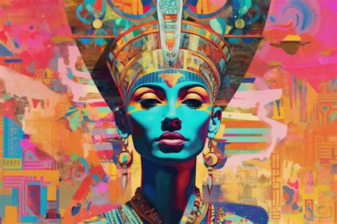 Premium Ai Image Nefertiti Portrait Illustration