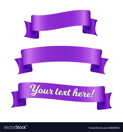 Purple Ribbon Banners Set Old Vintage Style Vector Image