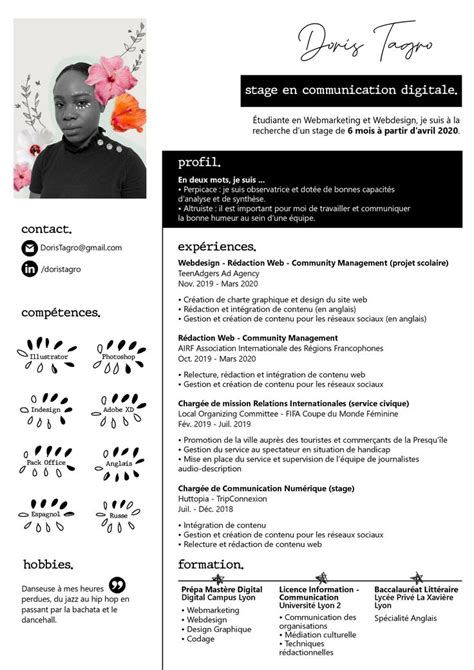 Visa fler idéer om cv mall, design cv cv/resume cv/resume is a clean elegant and professional resume template desig #resume. CV fleuri en 2020 | Communication, Cv créatif, Modèle cv