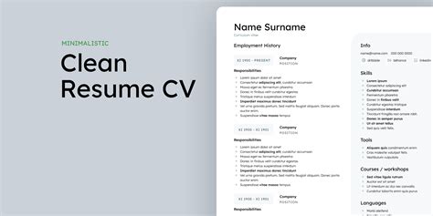 Clean Minimal Resume Cv Template Figma