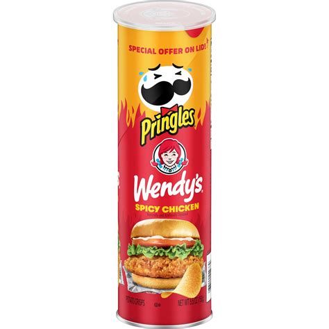 Pringles Potato Crisps Chips Wendys Spicy Chicken Flavored 55 Oz