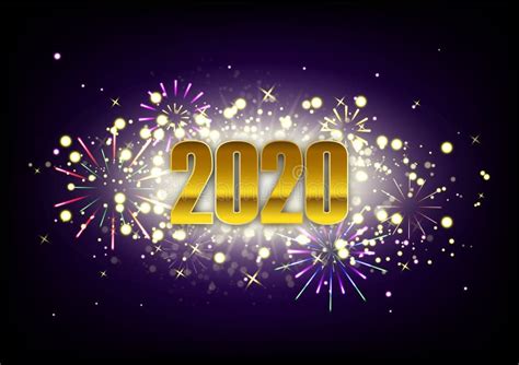 Happy New Year 2020 Celebration Concept Vector Illustration Firework