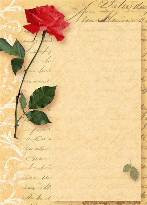 Imprimer du papier à lettre personnalisé. papier a lettres roses rouges - Page 2