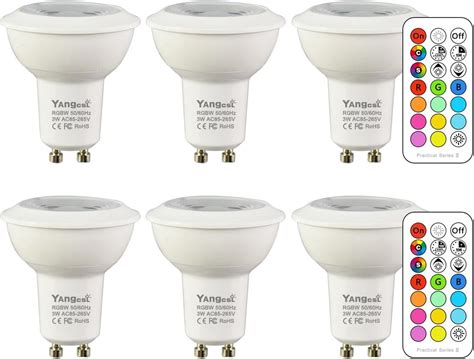 Yangcsl Gu10 Led Bulbs Color Changing Spot Light Bulb With Remote Rgb
