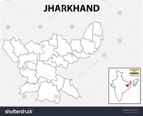 Jharkhand Map Jharkhand Districts Map Name Stock Vector Royalty Free