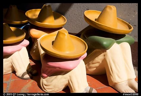 Picturephoto Ceramic Statues Of Men With Sombrero Hats Tlaquepaque