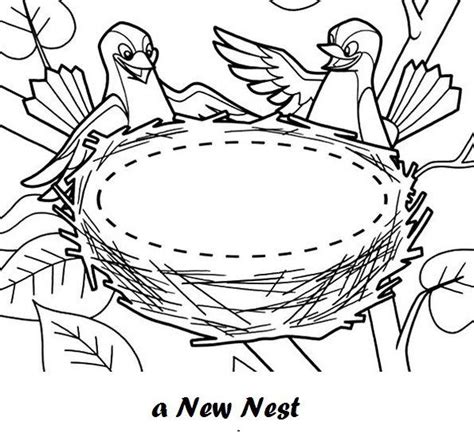 Bird Nest With Eggs Coloring Pages Lets Coloring The World
