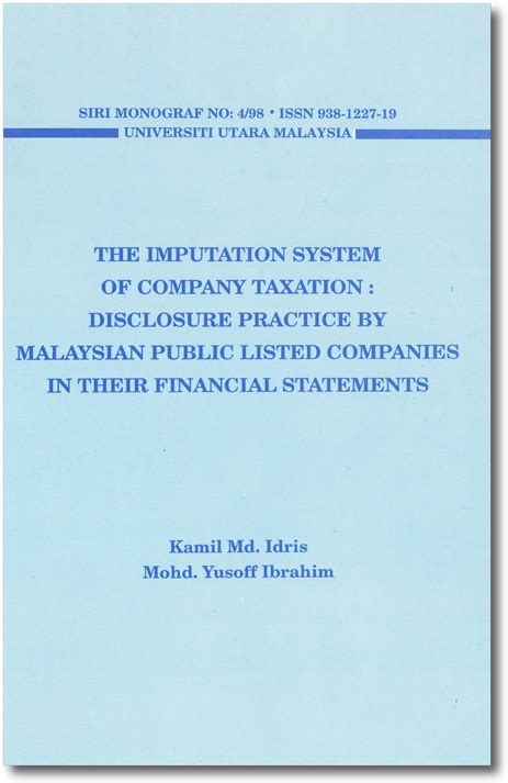 Malaysiastock.biz provides a summary view of all the listed companes in klse. The Imputation System of Company Taxation: Disclosure ...