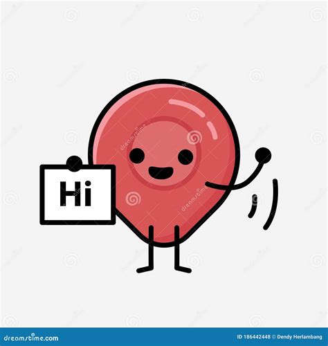 Cute Pin Point Icon Mascot Vector Character In Flat Design Style Stock