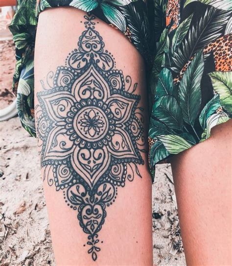 Mandala Tattoo On The Thigh