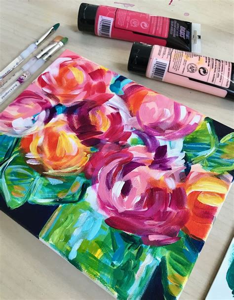 Tips And Techniques For Painting Abstract Flowers With Acrylics On
