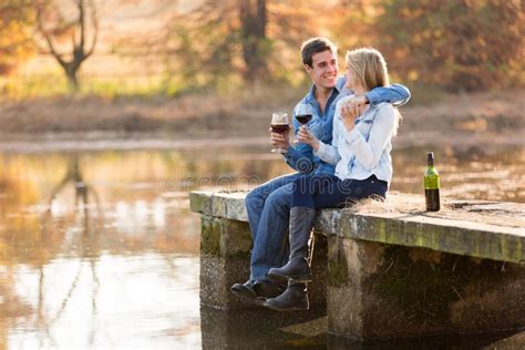 couple drinking wine stock image image of dating bottle 42997511