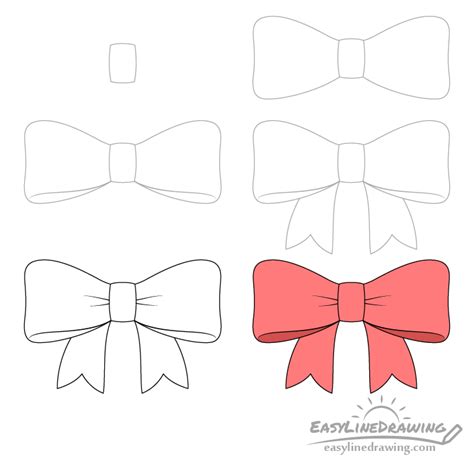 How To Draw A Ribbon Step By Step Easylinedrawing
