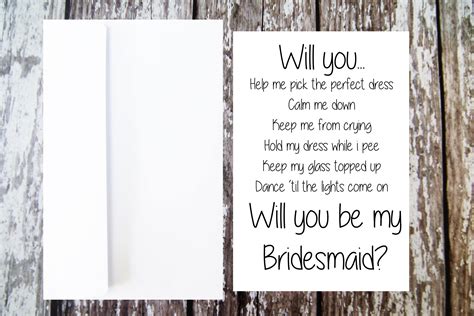 Will You Be My Bridesmaid Card Bridesmaid Proposal Fun - Etsy UK