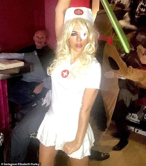 elizabeth hurley dresses as kill bill s elle driver for halloween daily mail online