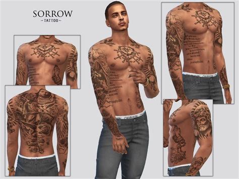 The Sims Resource Sorrow Tattoo In 2022 Sims 4 Male Clothes Sims 4