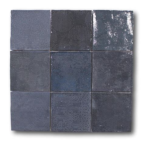 9 Sq Ft Boxes Of Mestizaje Zellige 5 X 5 Ceramic Tiles Graphite Deco