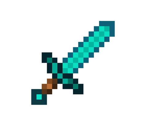 Diamond Sword Minecraft Stone Sword Pixel Art Png Tra