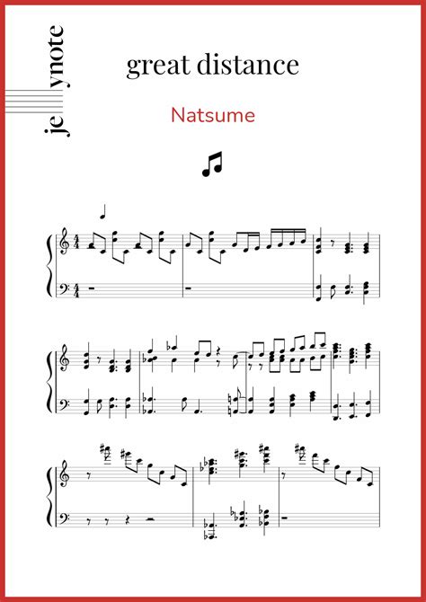 Natsume Great Distance Sheet Music Jellynote