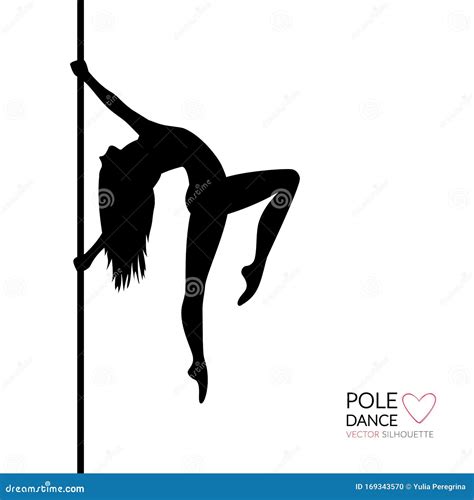 Silhouettes Of A Pole Dance Girl Vector Illustration On White Background Stock Vector