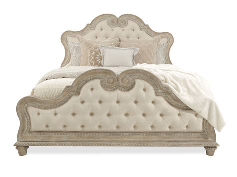 70 Raised Arch Formal Button Tufted Panel Bed In Cream Mathis