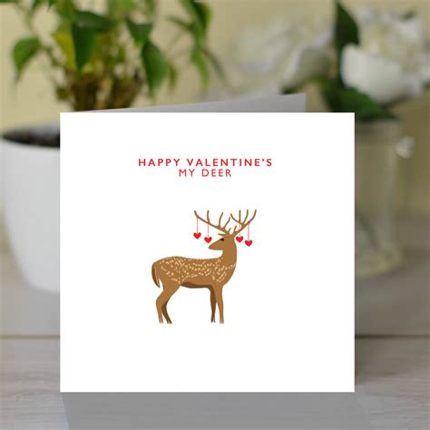 Happy Valentines My Deer Card By Loveday Designs