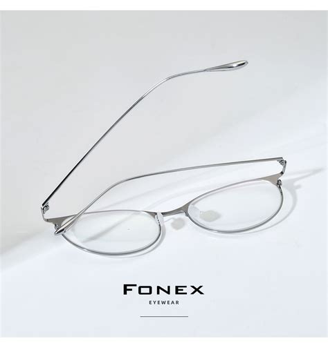 fonex alloy glasses frame men ultralight women vintage round eyeglasses retro frame screwless