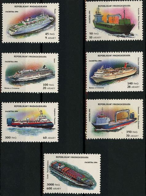 Famous Cruise Boat Ship Ocean Serie Set Of 7 Stamps Mint Nh Worldwide