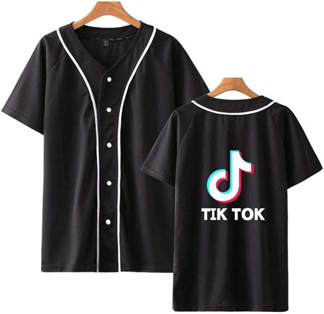 Para Tik Tok Loose Large Size Thin Baseball Uniform Short Sleeved T