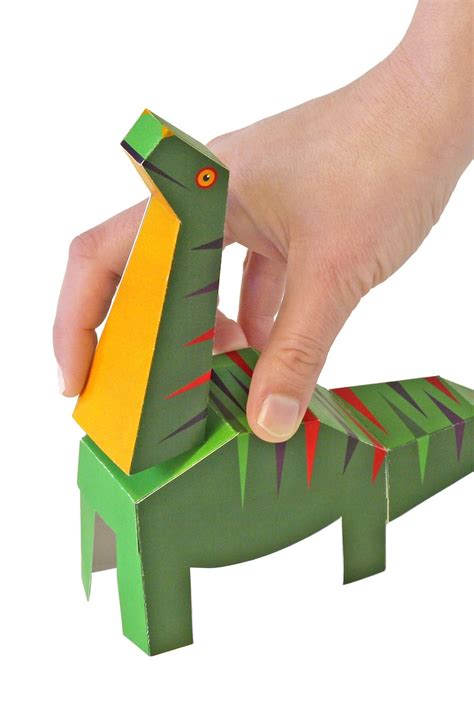 Dinosaurs Paper Toys Diy Paper Craft Kit 4 Dinosaurs 3d Etsy