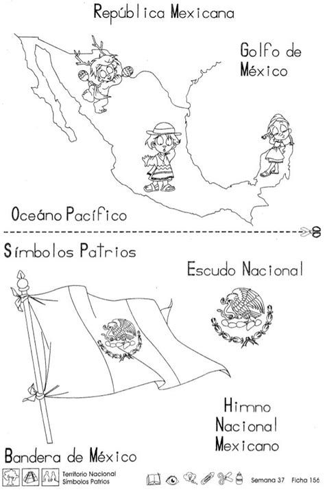 Simbolos Patrios Mexico Para Colorear Ouiluv