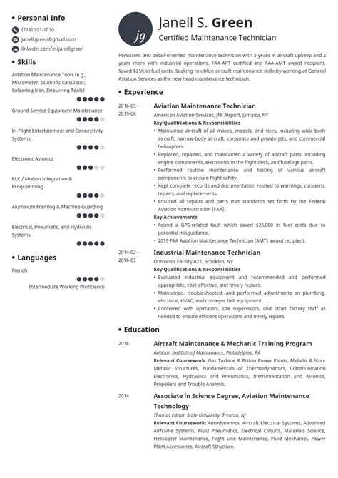 Maintenance Technician Resume Sample Key Objectives