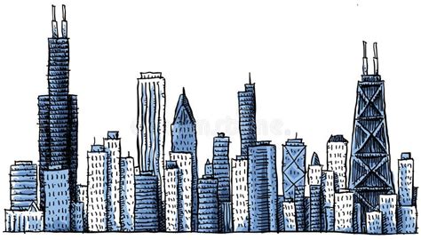 Cartoon Chicago Skyline Stock Illustration Image Of Building 19559117