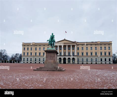 The Norwegian Royal Palace And Palace Square In The Center Of Oslo