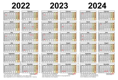 2022 2024 Pocket Calendar 2024 Calendar Printable