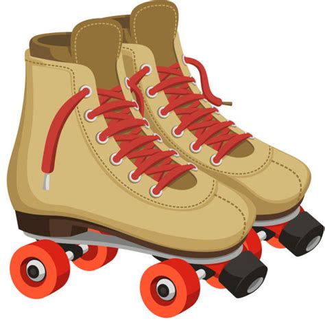 Roller Skates Icône Dessin Animé Vector Fille Chaussure Vecteur Stock