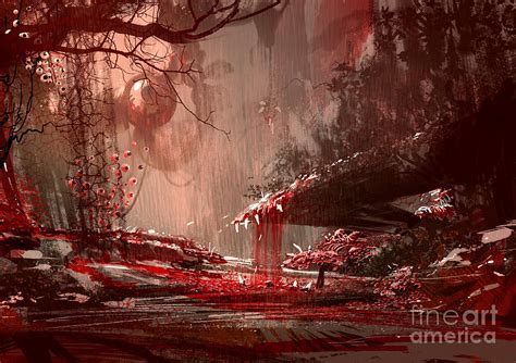 Horror Landscape Paintingillustration Digital Art By Tithi Luadthong
