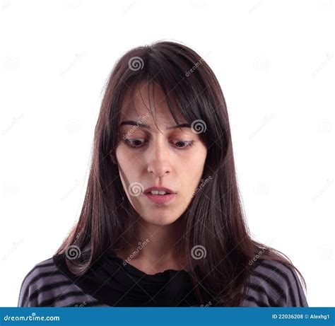 Young Woman Looking Down Royalty Free Stock Photos Image 22036208
