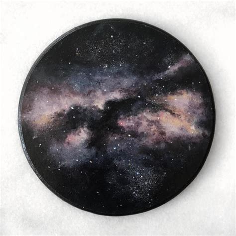 Galaxy And Moon Phase Paintings Moon Painting Galaxy Painting