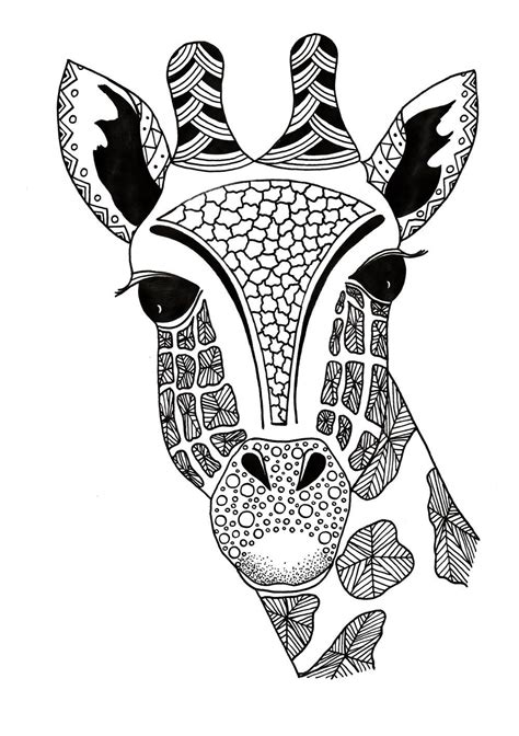 Giraffe Zentangle Coloring Page Giraffe Coloring Pages Zentangle