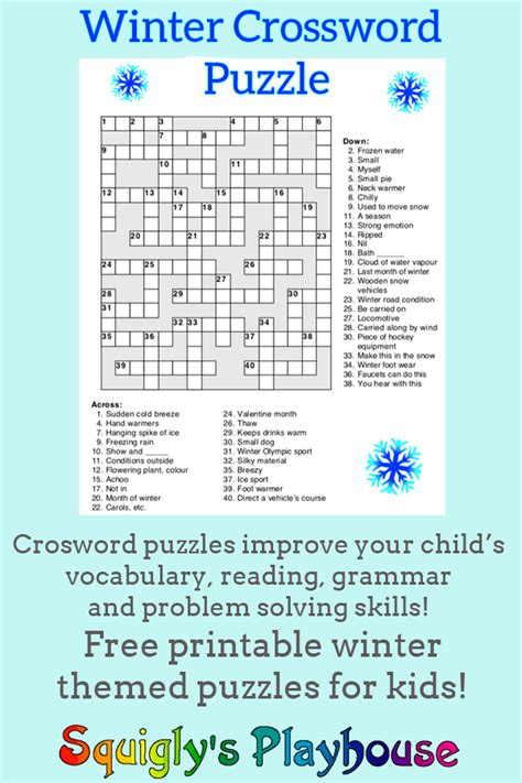 By default the casual interactive type is selected which gives you access to today's seven crosswords sorted by difficulty level. Printable Winter Puzzles for Kids | Squigly's Playhouse