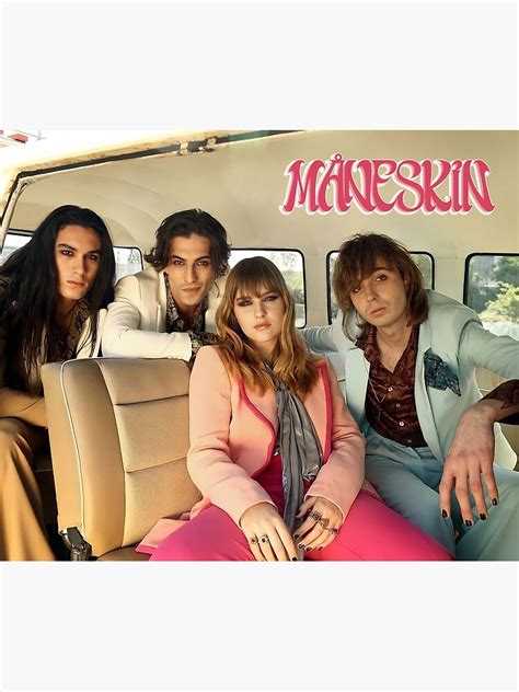 Maneskin Band In The Car Poster M Neskin Photographic Print By Tessyart Redbubble
