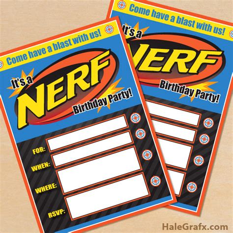 Free Printable Nerf Invites