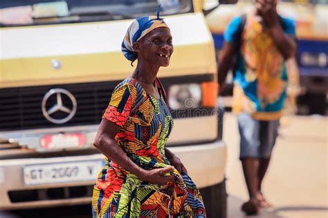 Local African People Near The Elmina Market In Ghana Editorial Stock