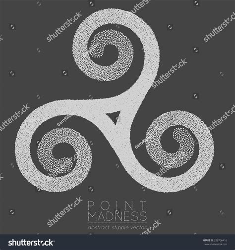 Vector Illustration Abstract Dotted Symbol Triskelion Stock Vector